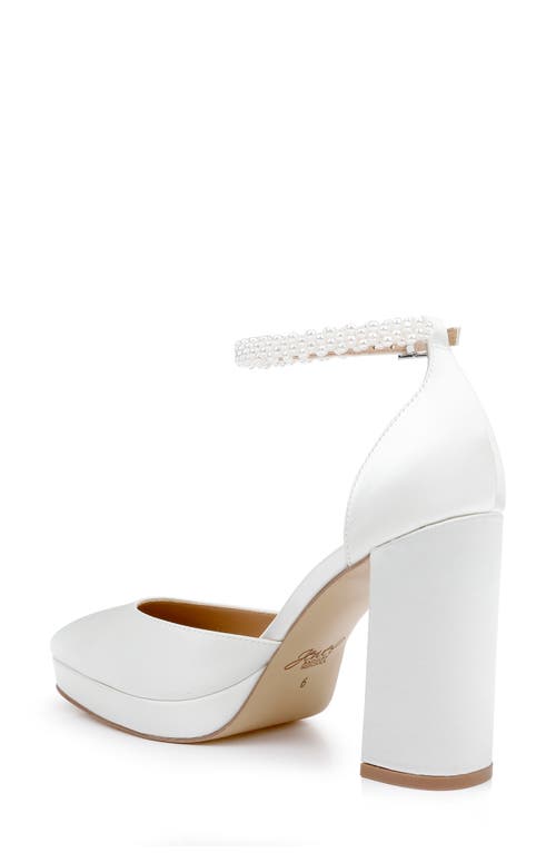 Jewel Badgley Mischka Cathleen Womens Embellished Glitter Ankle Strap In Ivory Satin