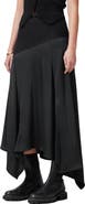 AllSaints Pia Mixed Media Asymmetric Skirt
