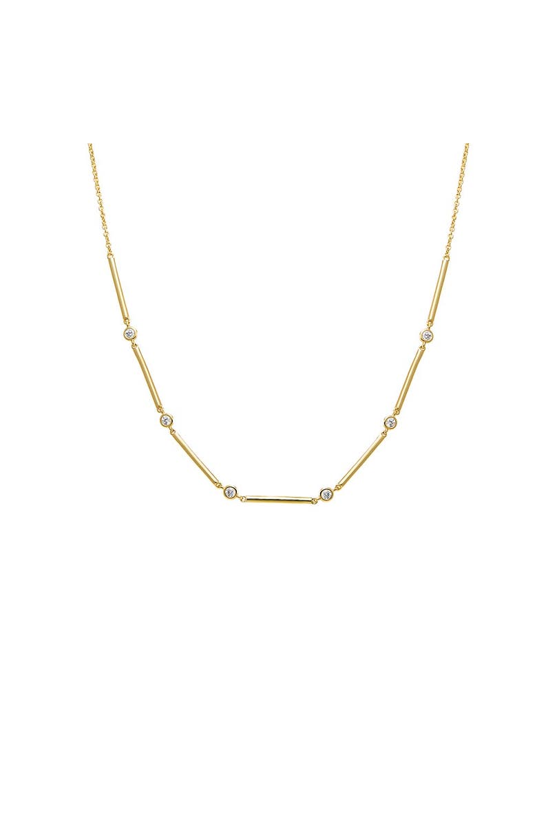 BY ADINA EDEN CZ Bezel Bar Chain Necklace, Main, color, 