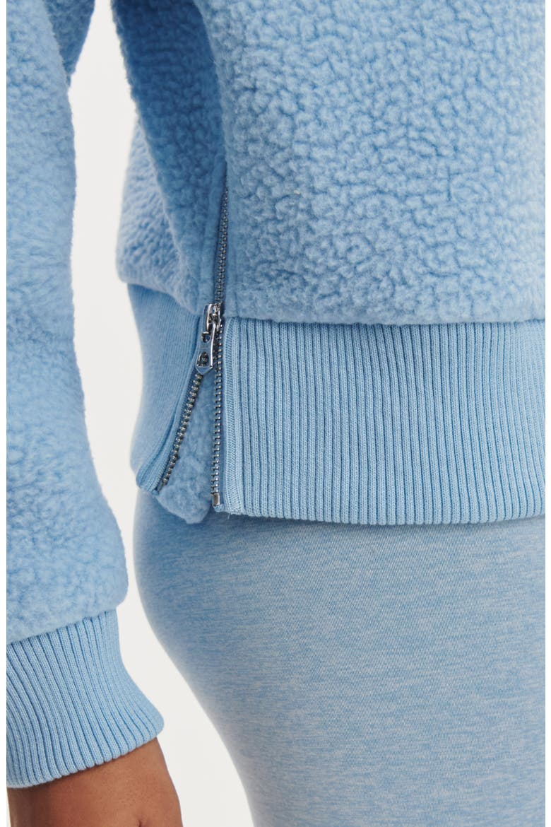 Jaylin High Pile Fleece Half-Zip Pullover, Alternate, color, GLACIER BLUE