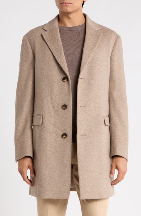 Herringbone Wool Blend Topcoat