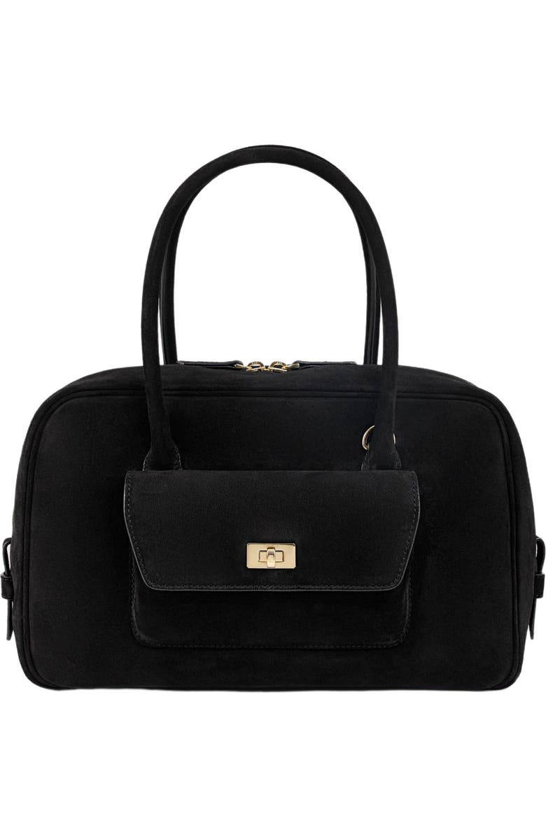 SANDRO Ezmeh suede bag, Main, color, Black