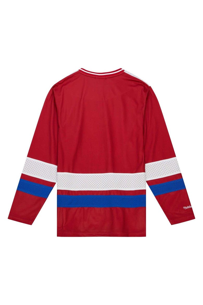 Women's Mitchell & Ness Red Buffalo Bills Big Face 7.0 Long Sleeve Jersey T-Shirt, Alternate, color, Red