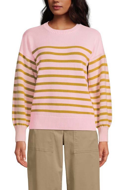 Lands' End Drifter Jersey Crewneck Sweater In Pink