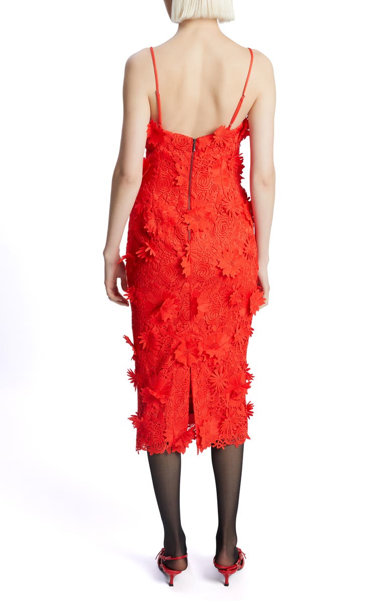 Bardot Adei Lace Midi Dress, Alternate, color, Fire Red
