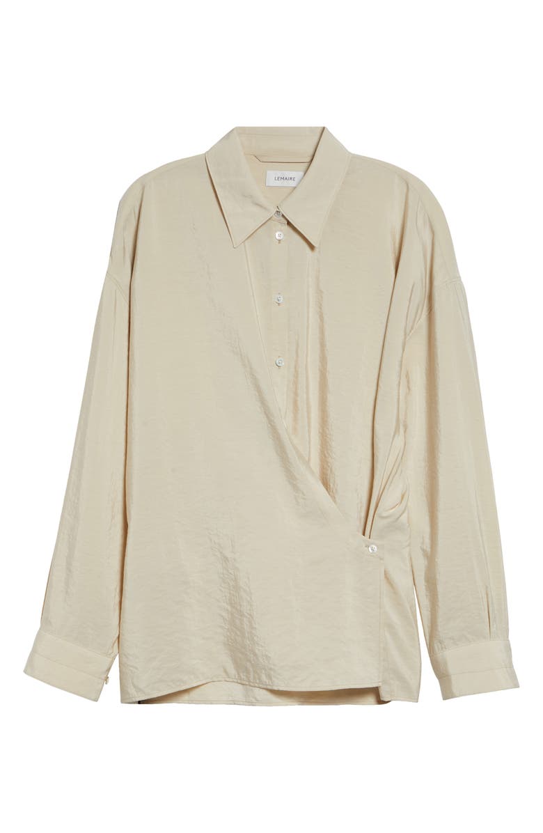 Lemaire Twisted Silk Blend Shirt, Main, color, Oat Milk