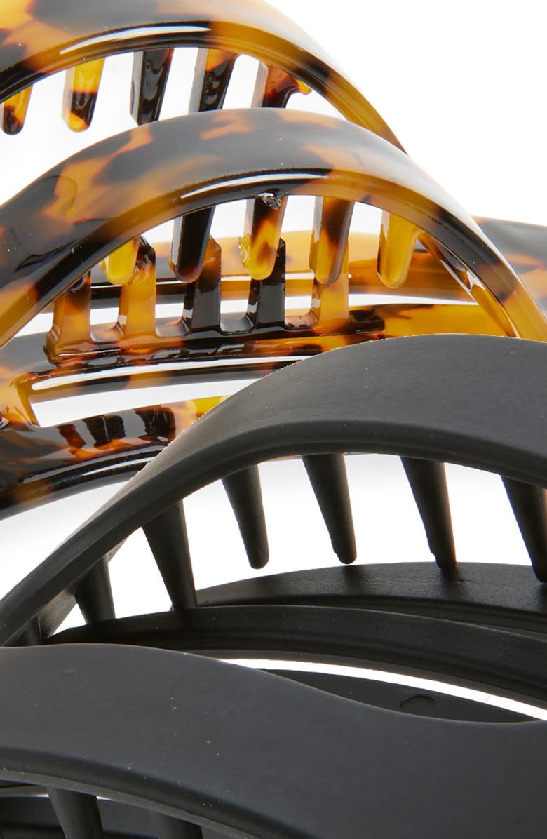 Tasha Assorted 2-Pack Claw Clips, Alternate, color, Black Tort