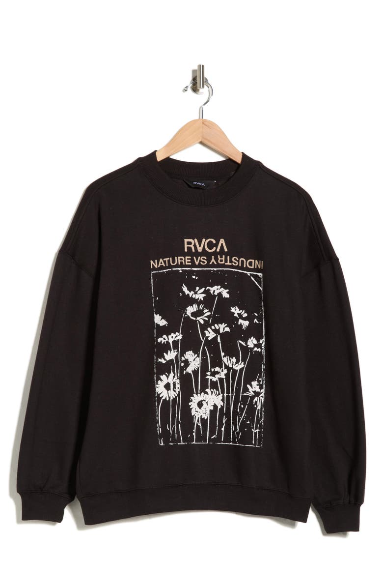 RVCA No Shame Crew Sweatshirt, Alternate, color, Black
