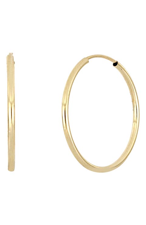14K Gold Eternity Hoops
