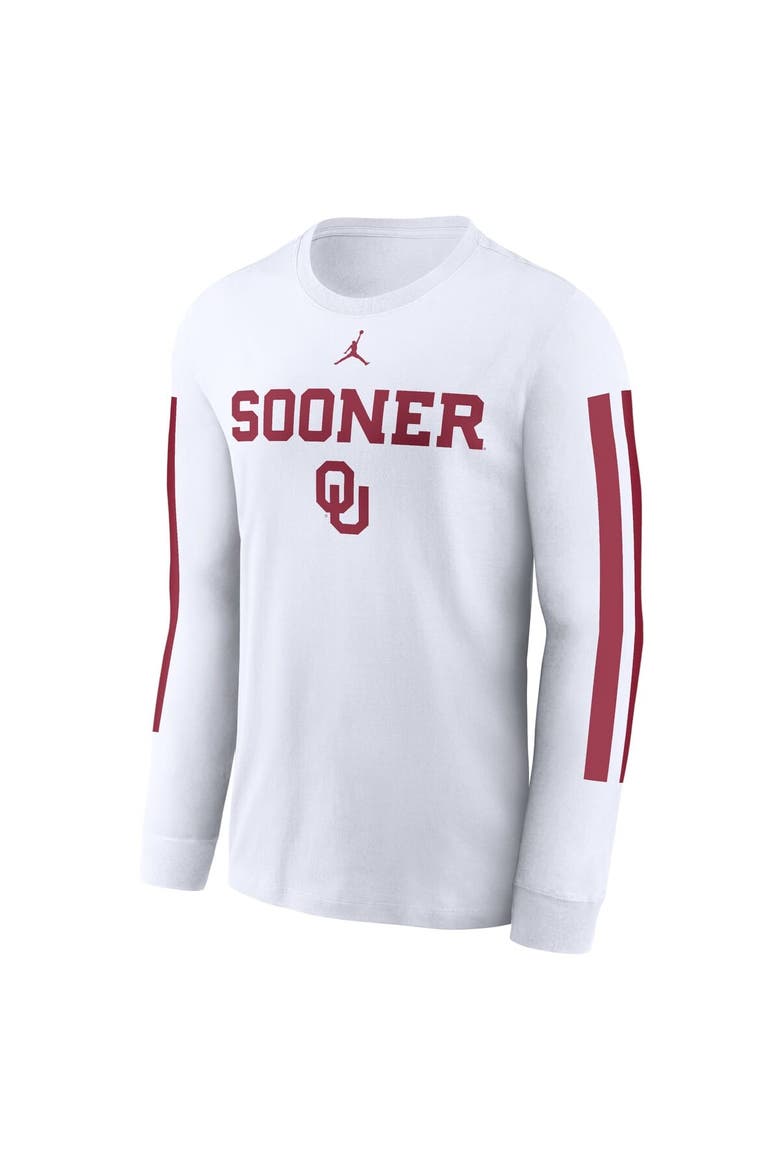Men's Jordan Brand White Oklahoma Sooners Local Spirit Slogan Long Sleeve T-Shirt, Alternate, color, White