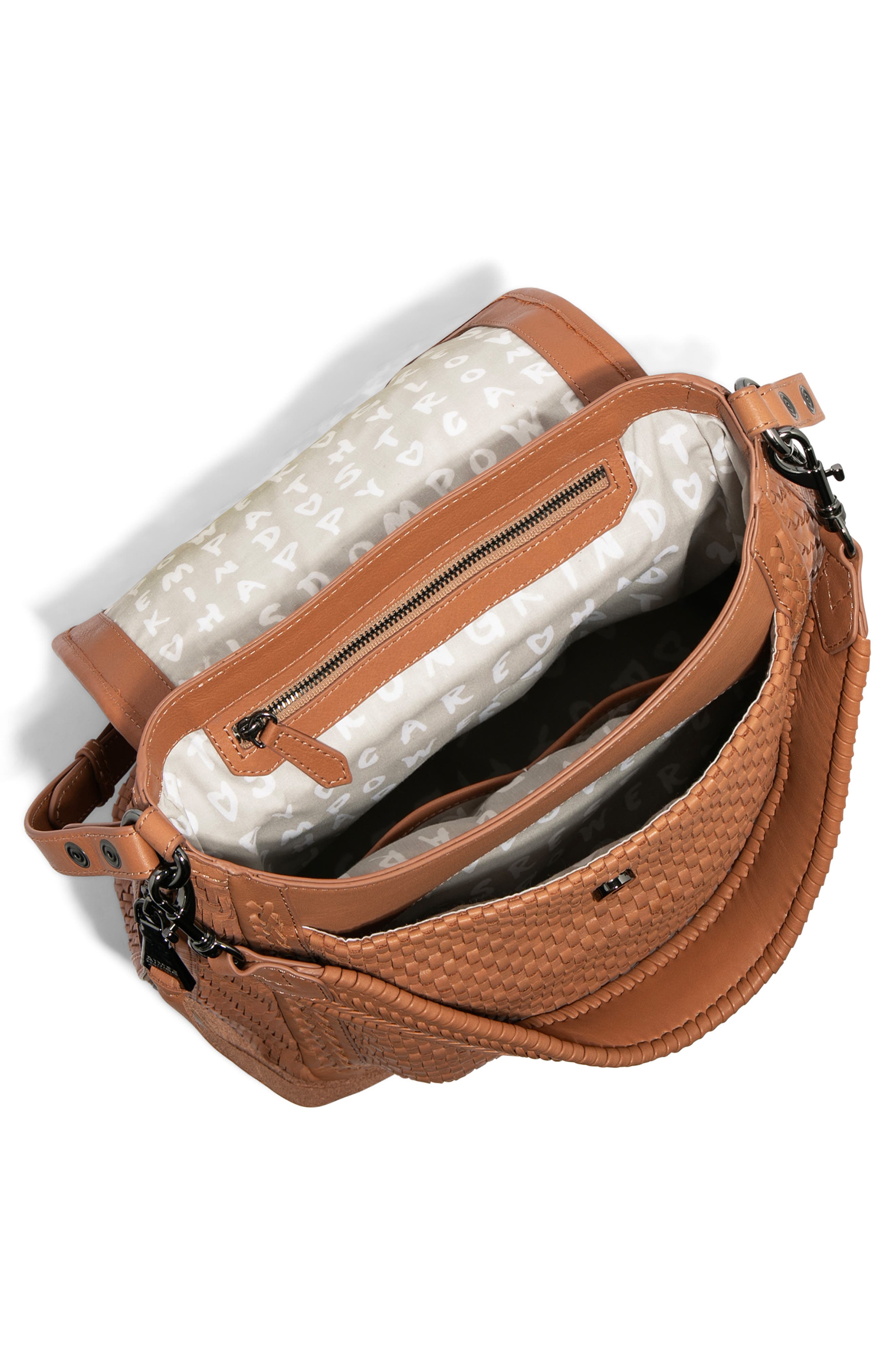 AIMEE All For Love Woven Leather Shoulder Bag, Alternate, color, Vachetta