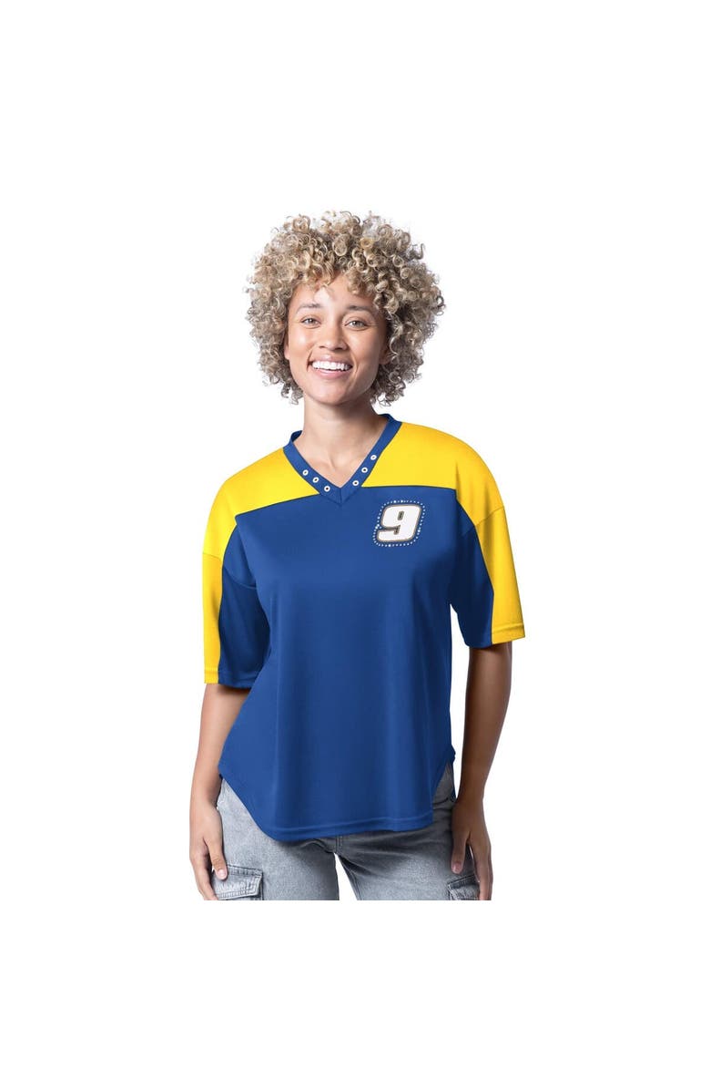 G-III 4HER BY CARL BANKS Women's G-III 4Her by Carl Banks  Royal Chase Elliott Key Plan II V-Neck Rhinestone T-Shirt, Main, color, Royal