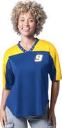 G-III 4HER BY CARL BANKS Women's G-III 4Her by Carl Banks Royal Chase Elliott Key Plan II V-Neck Rhinestone T-Shirt