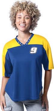 G-III 4HER BY CARL BANKS Women's G-III 4Her by Carl Banks Royal Chase Elliott Key Plan II V-Neck Rhinestone T-Shirt