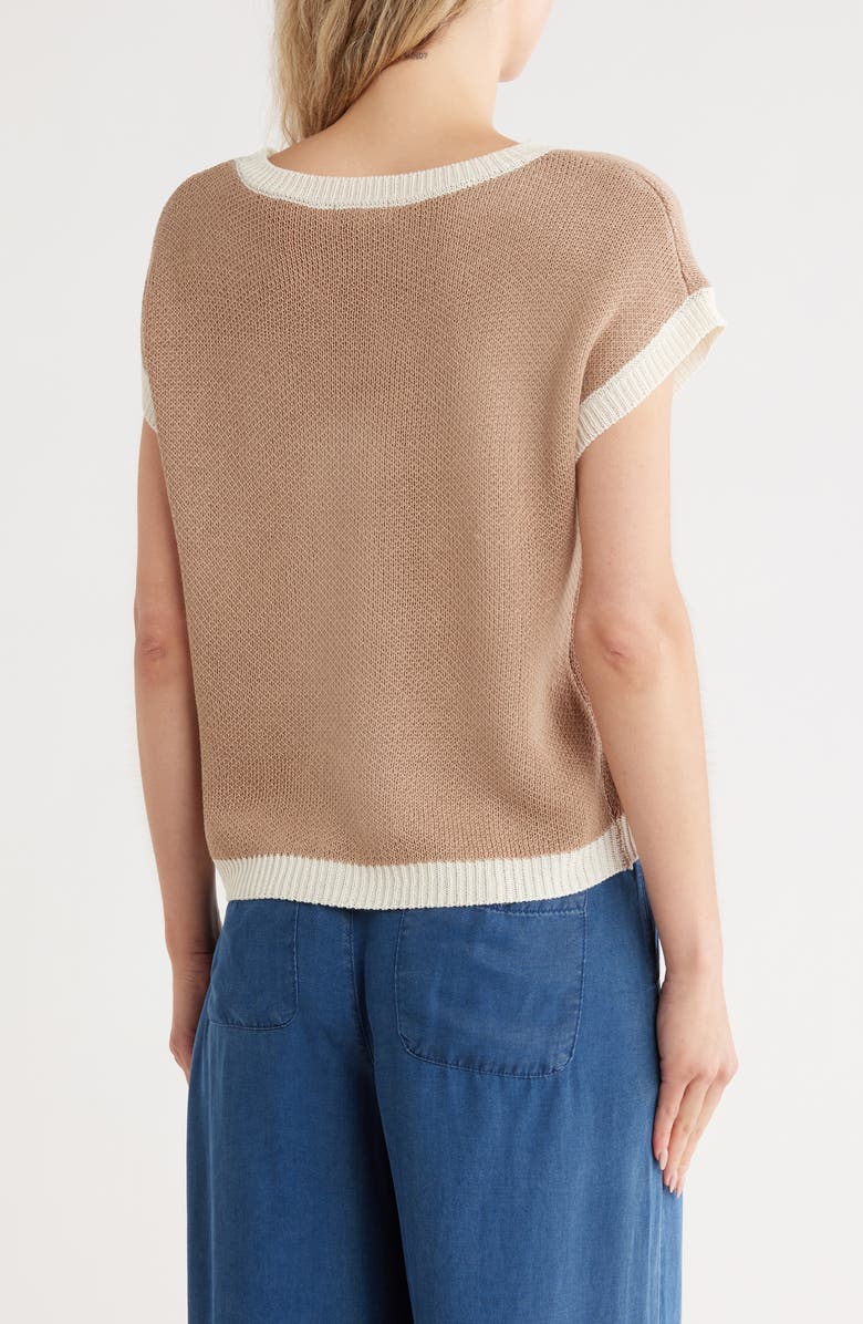 Blu Pepper Horseshoe Sleeveless Sweater, Alternate, color, Brown