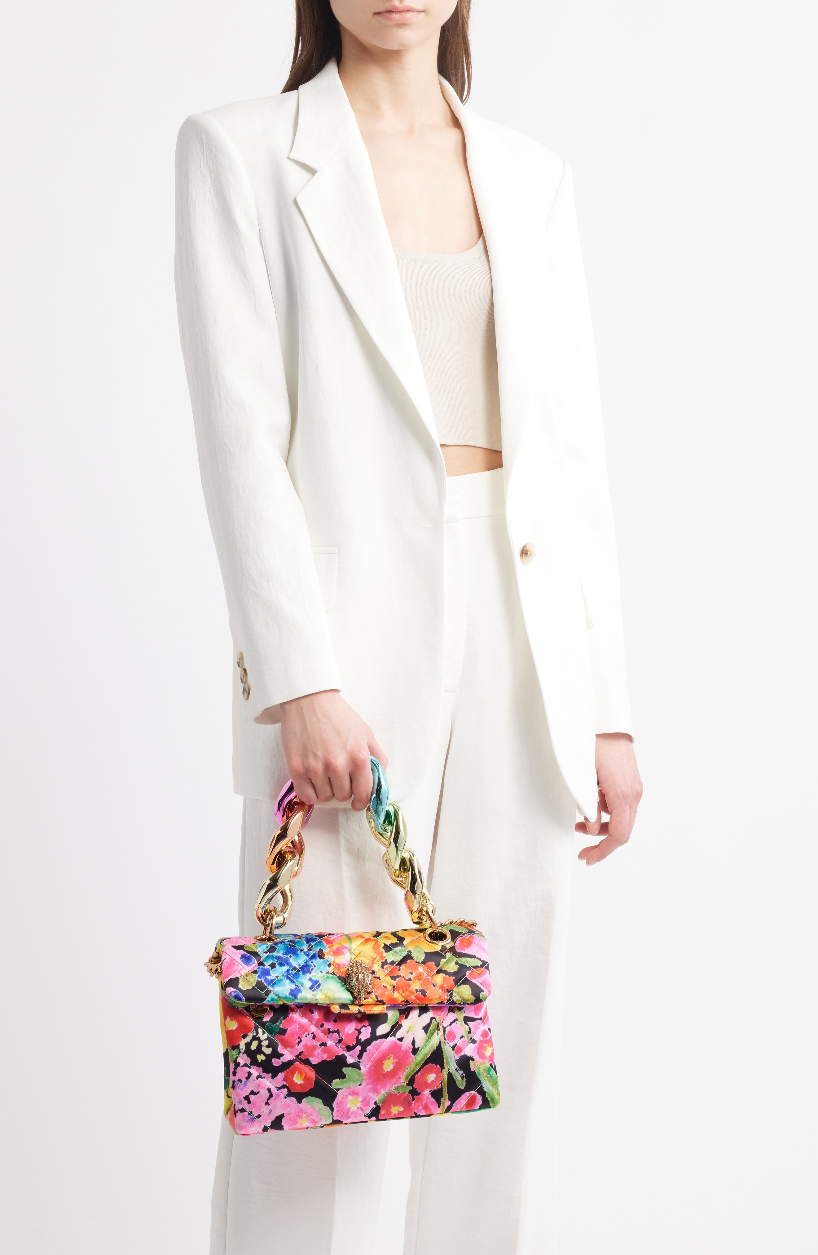 Kensington Floral Quilted Top Carry Handle Bag, Alternate, color, PINK FLORAL MULTI