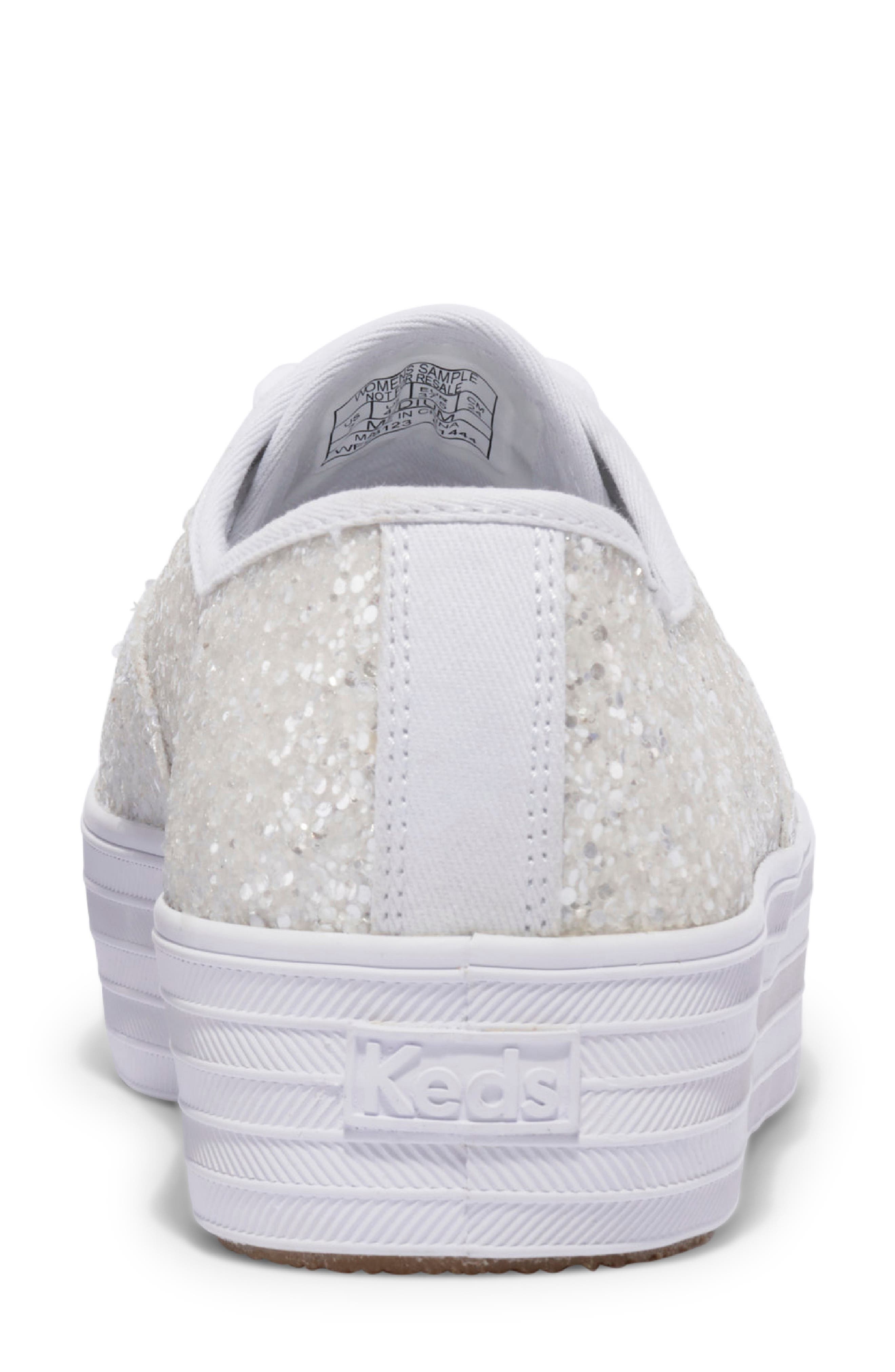Point Glitter Platform Sneaker, Alternate, color, WHITE GLITTER