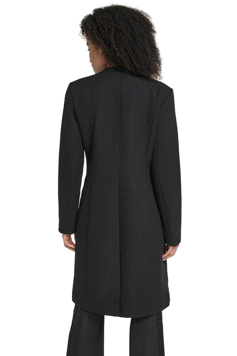 Single Breasted Long Coat, Alternate, color, BLACK