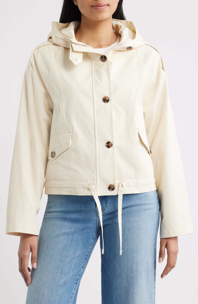Brooklyn Industries Short Hooded Jacket, Alternate, color, Bone White