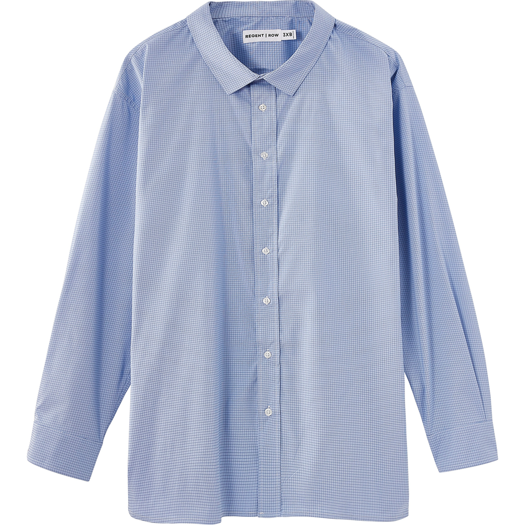 Regent Row Men's Big and Tall Long Sleeve Stanton Shirt, Tailored Fit, Performance Fabric & Ventilated Armholes in Blue-Plaid  product