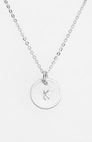 Nashelle Sterling Silver Initial Mini Disc Necklace