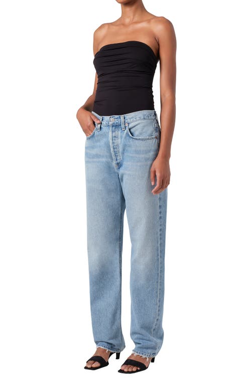 Agolde Gwyneth Strapless Jersey Bodysuit In Black
