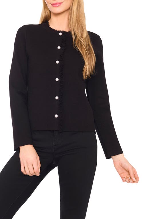Cece Fringe Trim Cardigan In Brown