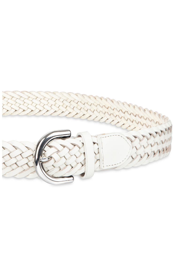 Braided Leather Belt, Alternate, color, IVORY