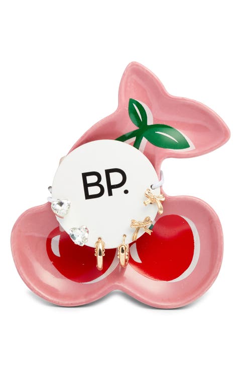 Cherry Trio 3-Pack Earrings & Jewelry Tray Set