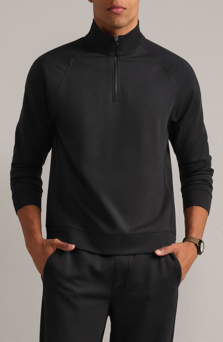 Rhone Dreamstate Quarter Zip Pullover, Main, color, Pure Black