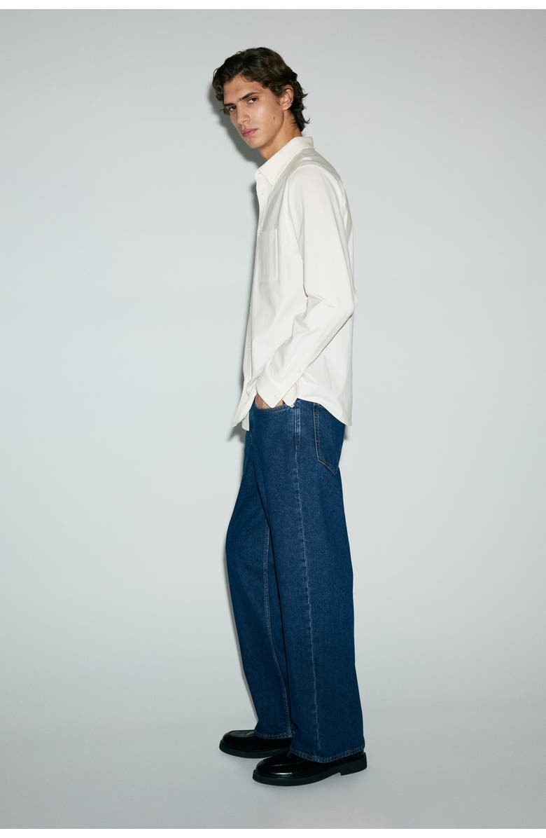 H&M Four-way Stretch Regular Fit Shirt, Alternate, color, White