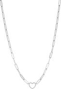 EFFY Sterling Silver Diamond Open Heart Pendant Necklace - 0.11 ctw.