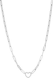 EFFY Sterling Silver Diamond Open Heart Pendant Necklace - 0.11 ctw.