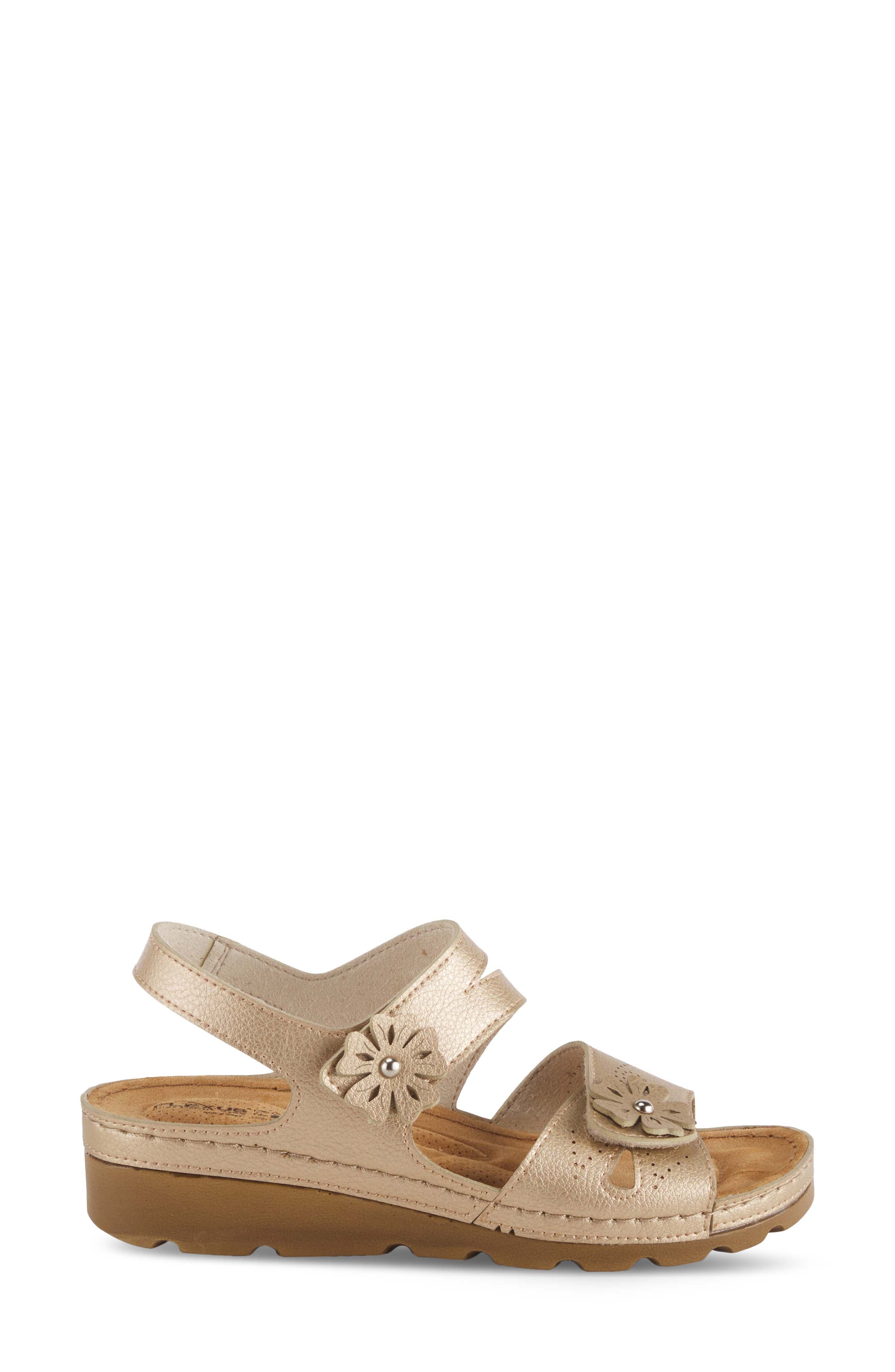 Flexus by Spring Step Poncia Slingback Wedge Sandal, Alternate, color, Gold