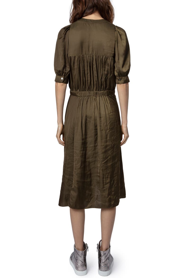 Ralia Satin Midi Dress, Alternate, color, BRONZE