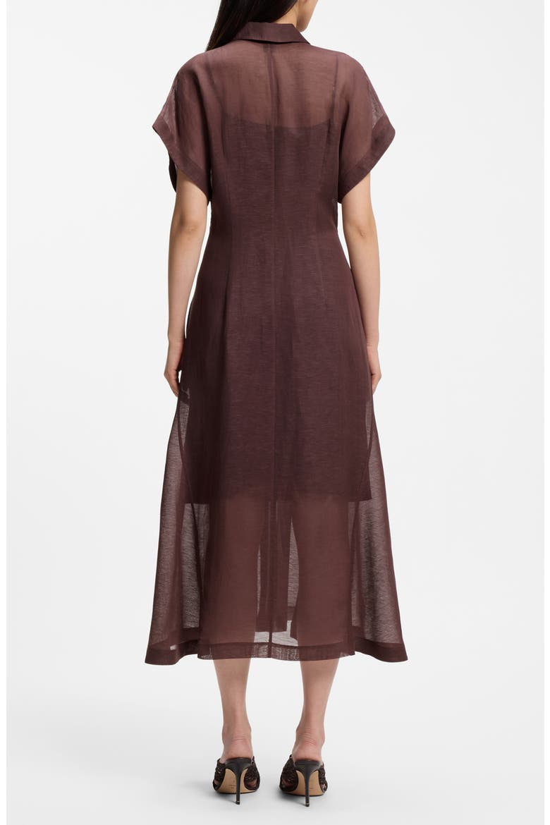 Davinata Sheer Pleat Shirtdress, Alternate, color, MOCHA