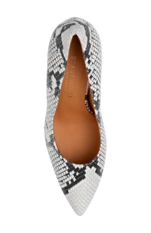 Beautiisoles Pippa Pointed Toe Platform Pump In Python Snake