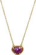 ADORNIA FINE 14K Yellow Gold Plated Sterling Silver Birthstone Pendant Necklace