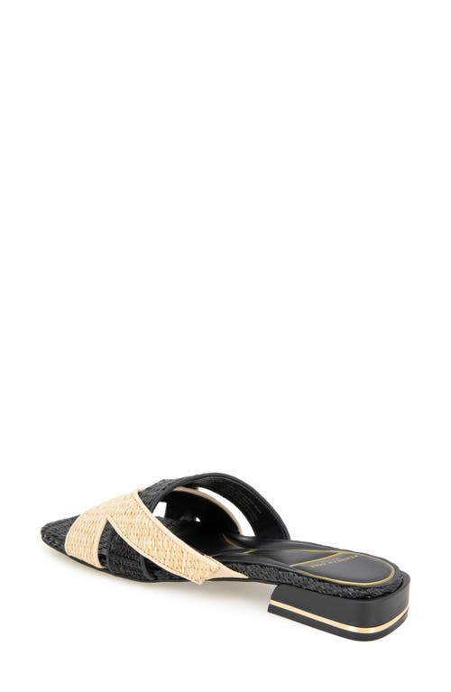 Kenneth Cole Issa Raffia Two Tone Sandal In Natural/black Raffia