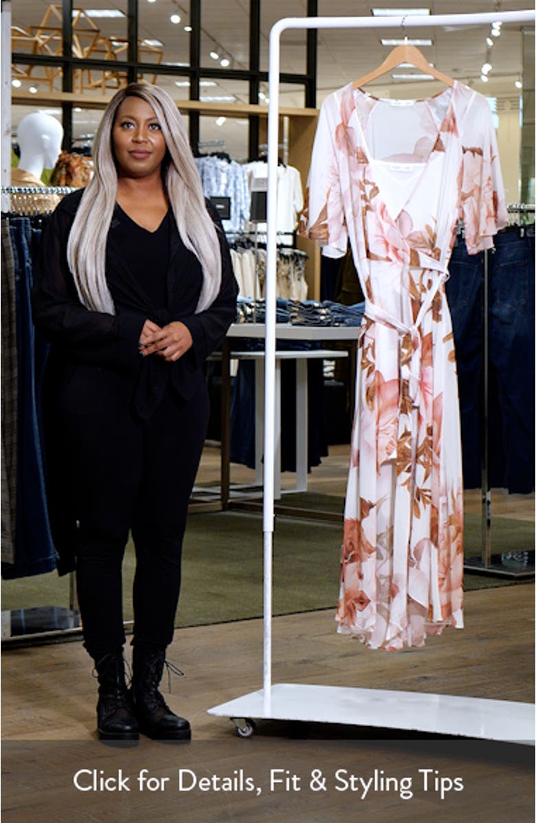 Lover's Lane Floral Tulip Hem Wrap Maxi Dress, sales video thumbnail