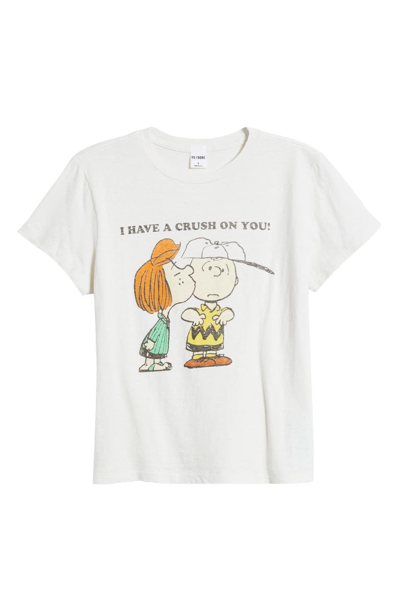 Re/Done I Have A Crush On You Cotton Graphic T-Shirt, Alternate, color, Vintage White