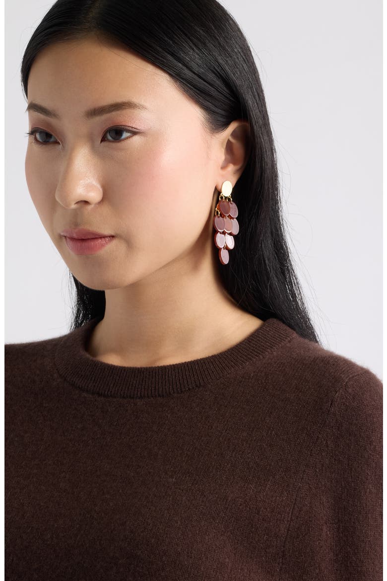 Chandelier Drop Earrings, Alternate, color, BROWN- GOLD