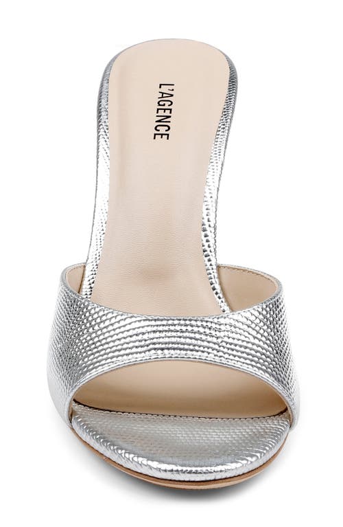 L'agence Avery Slide Sandal In Silver