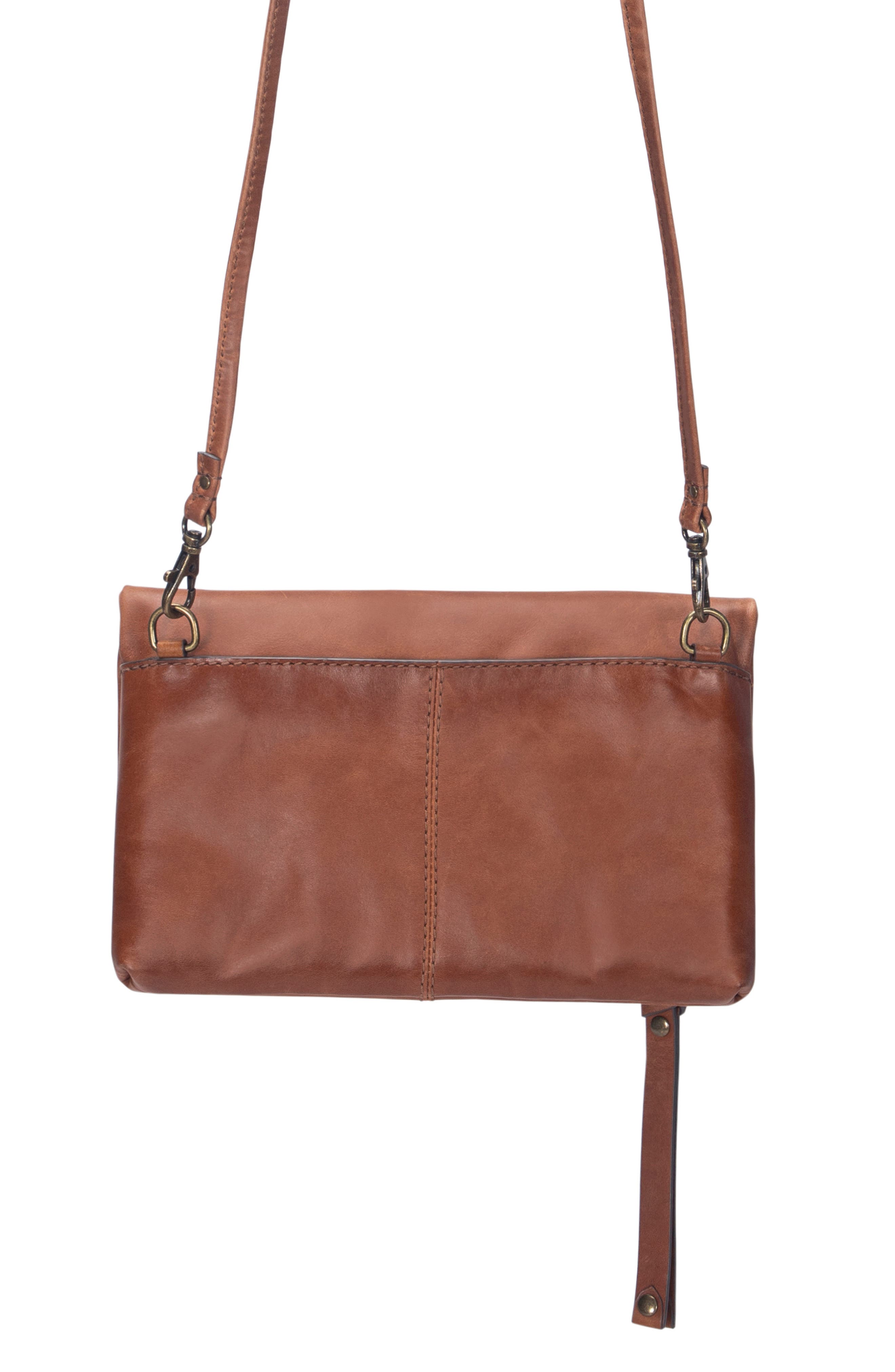 Frye Melissa Leather Crossbody Clutch, Alternate, color, Cognac