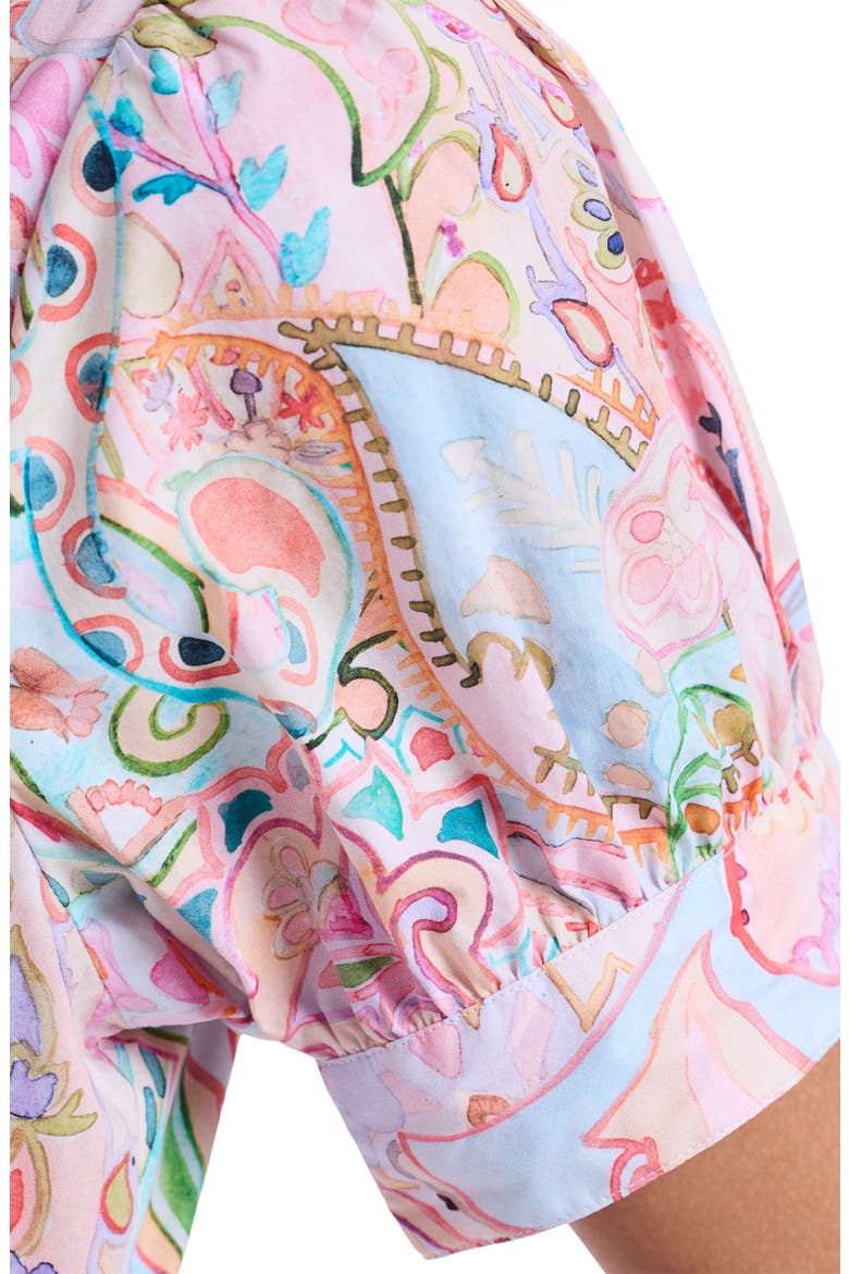 Carolina Floral Short Sleeve Cotton Shirtdress, Alternate, color, PINK MULTI