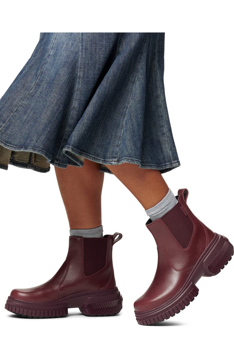 SOREL Ona Ave Waterproof Chelsea Boot, Alternate, color, Epic Plum/ Black