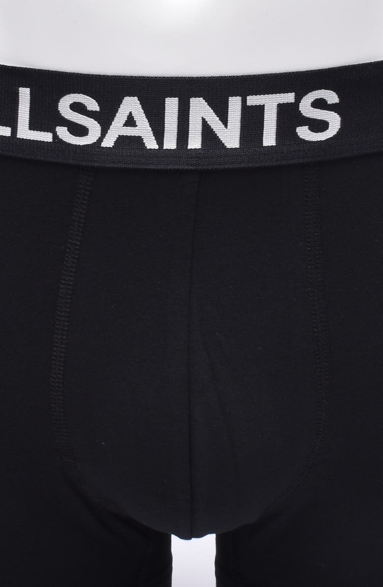 AllSaints 3-Pack Contour Pouch Stretch Organic Cotton Trunks, Alternate, color, Black