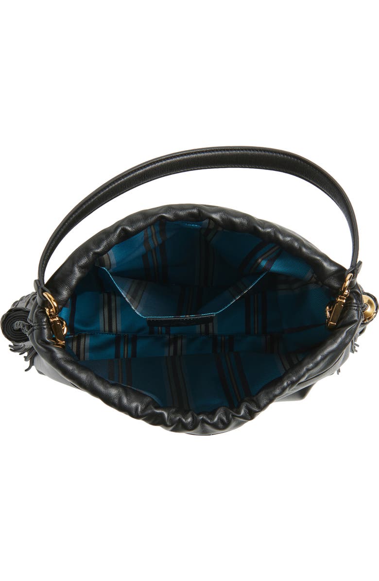 Etro Medium Kalispera Tassel Leather Shoulder Bag, Alternate, color, Black