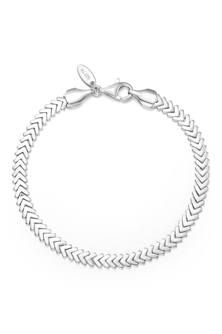 Kiara Chevron Chain Bracelet, Main, color, SILVER