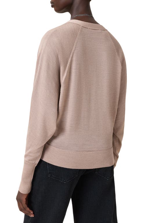 Allsaints Honor V Merino Wool Cardigan In Neutral